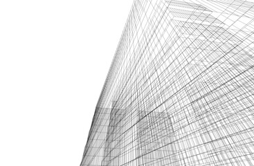abstract architecture vector 3d drawing