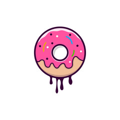 Melted Donut Logo Vector Template