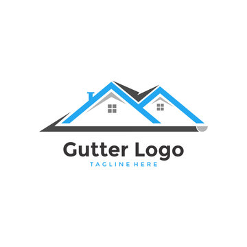 Gutter House Logo Vector Design Template