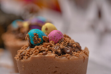 Easter eggs on top of the cupcake