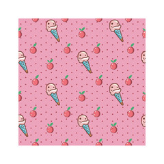  Ice Cream Pattern Sticker Vector Illustration