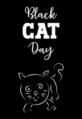 Fototapeta na wymiar National and International Black Cat Day Vector and Illustration