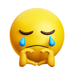Broken Love with tears emoji, 3d style emoticon