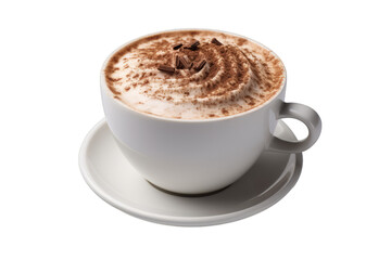 Cup of cappuccino on a transparent white background