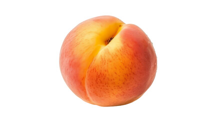 Fototapeta na wymiar A peach on a transparent white background