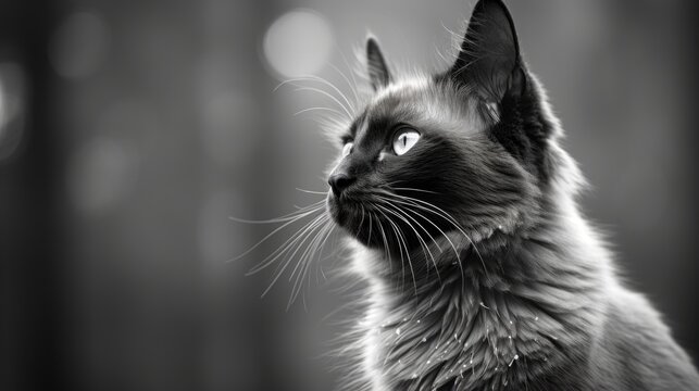 Cute saimese cat award winning UHD wallpaper Stock Photographic Image