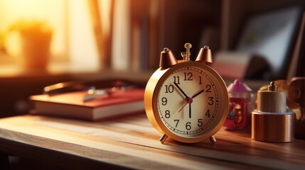 Clock on the table UHD wallpaper Stock Photographic Image