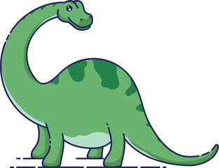 funny vector illustration of a laughing brontosaurus