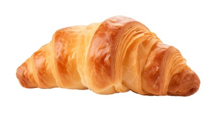 A delicious croissant on a transparent white background