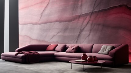 Modern room interior with sofa UHD wallpaper Stock Photographic Image