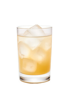 Cup of iced tea in a glass on a white transparent background