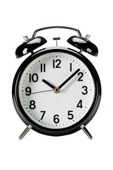 An alarm clock on a transparent white background