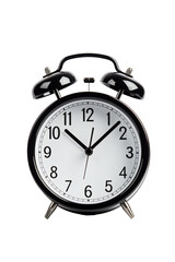 An alarm clock on a transparent white background