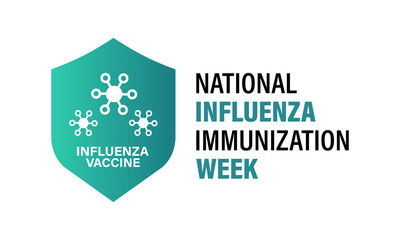 National Influenza Vaccination week from December 1st to 7th.. Flat design. flyer design. Background, banner, card, poster, template. Vector illustration