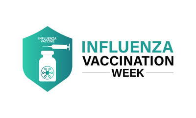 National Influenza Vaccination week from December 1st to 7th.. Flat design. flyer design. Background, banner, card, poster, template. Vector illustration