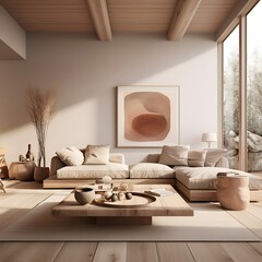 Obraz premium Living room with furniture and minimalist design