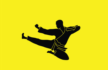 Fototapeta na wymiar karate silhouette vector. Boxing and competition silhouettes vector image,