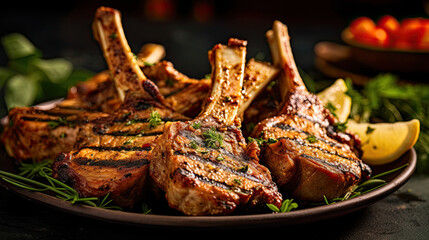 Delicious grilled lamb chops marinated in a flavorful blend of spices.