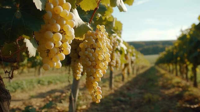 Grapes on vine in vineyard UHD wallpaper Stock Photographic Image