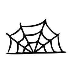Scary Spider Web Halloween With White Background