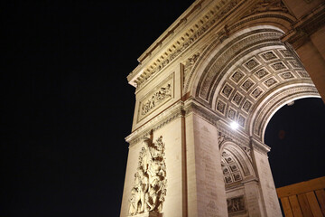 Fototapeta na wymiar Triumphal Arch at night - Paris, France