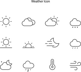 weather icons set isolated on white background.