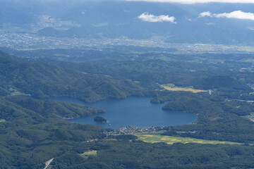 妙高山山頂からの眺望　野尻湖