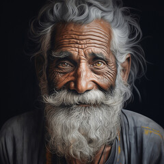 Portrait of Old Indian man