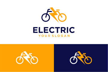 electric logo design with bicycle