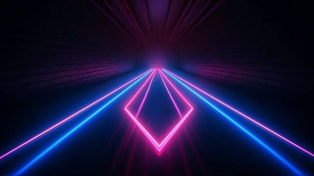 Neon light arrow direction in perspective © kashif 2158