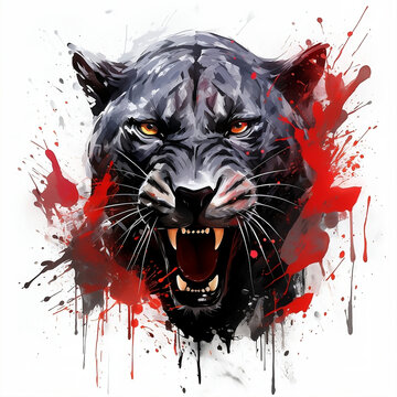 black phanter red paint splash