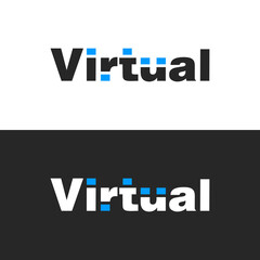 Vector is a virtual Word. Technology Internet communication.