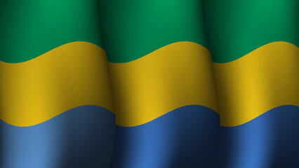 gabon waving flag background design vector illustration