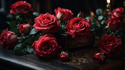 high quality, 8K Ultra HD, ultra-realistic, gothic style roses, Roses with gothic designs and magical symbols, high detailed
