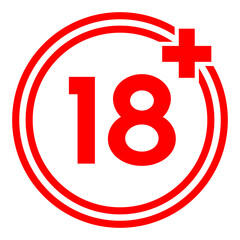 Fototapeta premium warning for children under 18 years of age, 18 plus circle icon