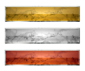 大理石模様のバナー　銀の縁　3色セット