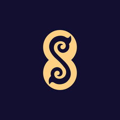 Obraz premium the logo consists of the letters S and 8 monogram. Batik