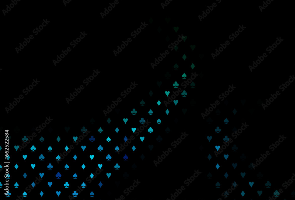 Wall mural Dark blue, green vector cover with symbols of gamble.