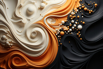 Smooth waves of  golden colors flow abstractly generated AI