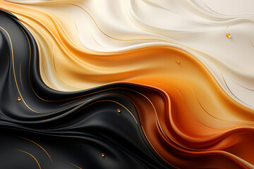Smooth waves of  golden colors flow abstractly generated AI