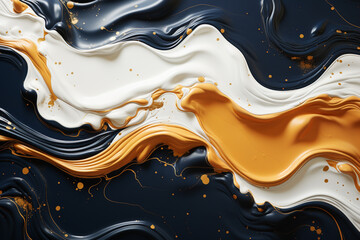 Smooth waves of  golden colors flow abstractly generated AI