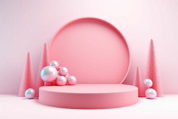 christmas 3d background products minimal podium pastel color