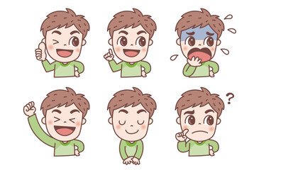 男性の表情セット