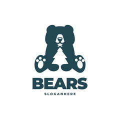 polar bear modern logo vector