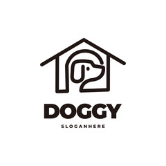 Fototapeta na wymiar cute dog modern logo vector