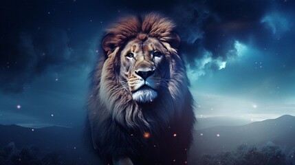 space for text on textured background surrounded by lion pride, background image, AI generated