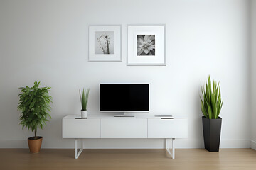 white wall with frame