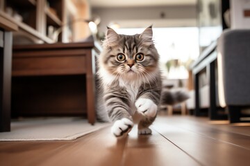 cute cat playing at home