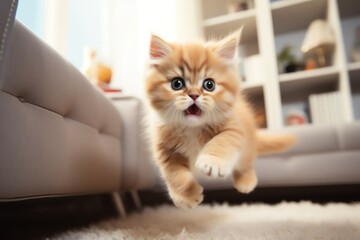 cute cat playing at home