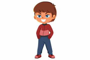 Cute Little Boy Character Design Illustration